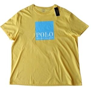 Polo Ralph Lauren T-Shirt Man‎ XXL Yellow Classic-Fit Polo Logo Short Sleeves